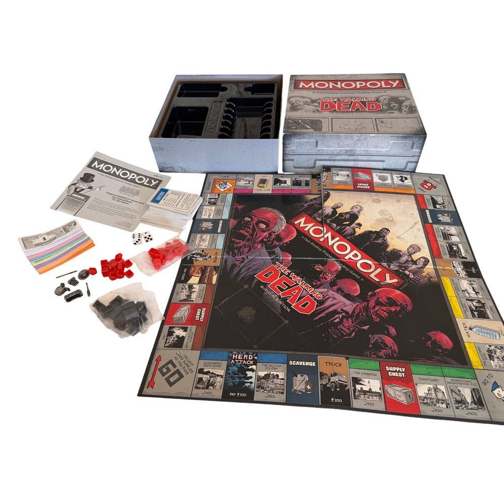 Monopoly The Walking Dead Survival Edition Complete Collector Board Game